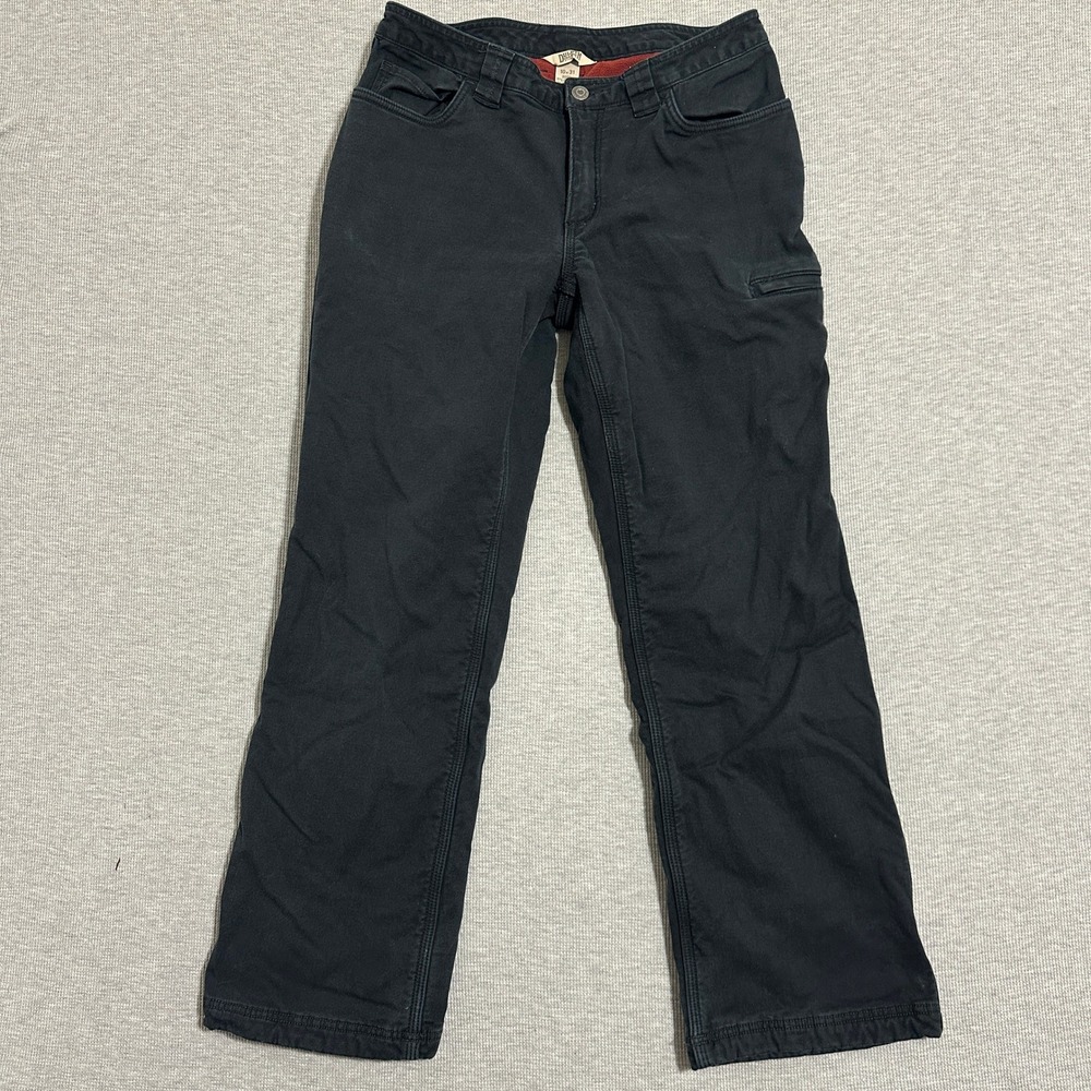 Duluth Trading Co Fleece Lined Work Pants Straight Leg Womens Black Size 10x29